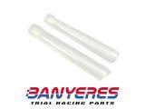 Protector horquilla Mitani carbono blanco para Showa Montesa cota 4RT y Cota 315R.