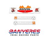 Kit adhesivos Montesa Cota 4RT originales 2014 sobre depósito pilotos sponsor suspensión delantera, protector de cárter.