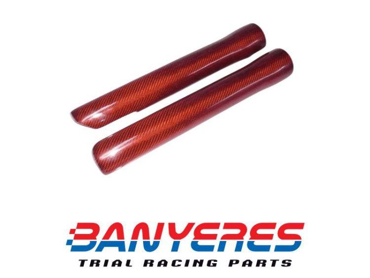 Protectores horquilla Marzzochi carbono Mitani rojo para Ossa 280i.