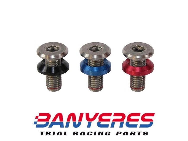Vite in titanio per pedale di avviamento Montesa Cota 315R - Cota 4RT - 4Ride, rondella in acciaio aeronautica opzionale, disponibile in vari colori (blu, rosso o nero).