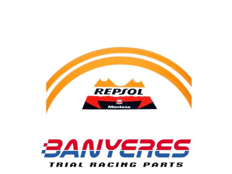 Adhesivos Repsol carter y llantas color naranja, original Montesa cota 4RT Repsol.