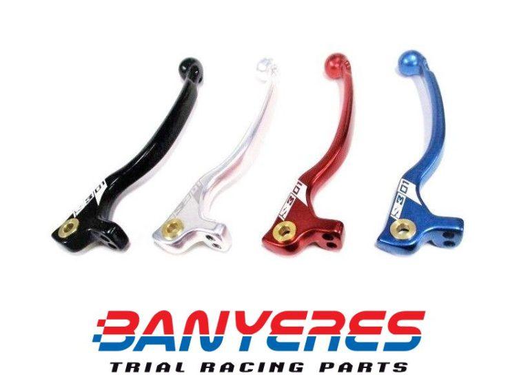 Manetes de fre especial S3 per a Braktec - AJP amb casquets colors: plata - negre - vermell - blau.