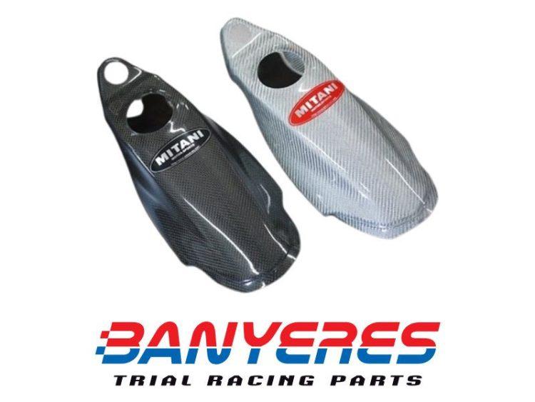 Protector carbonio bianco (texaliun) Mitani serbatoio di carburante per Montesa 4RT a partire dal 2014 - 2019.