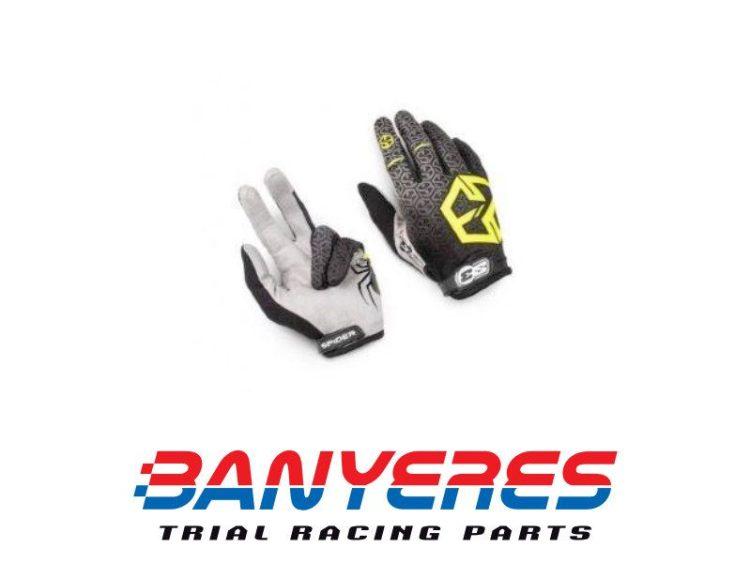 Guants S3 nou model Spider negres i logo fluor especial trial Talles nens KXS - KS - KM - KL