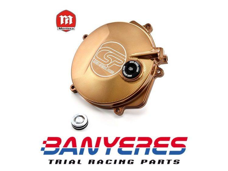Coperchio frizione per Montesa cota 4RT e 4Ride ricavato dal pieno in lega di alluminio 2024 ed Ergal 7075 T6, completo di pistone interno e O-ring