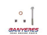 Casquillos centradores tapa bomba de agua y tornillo drenaje agua con junta cobre para Montesa cota 4RT y 4ride original Honda