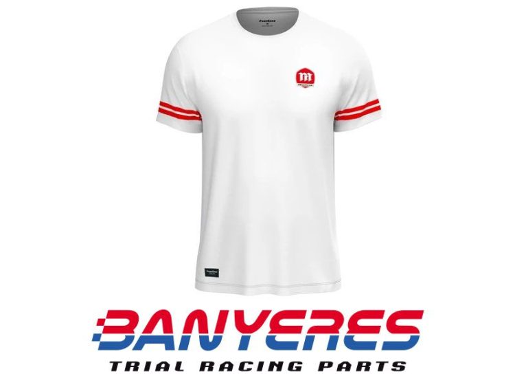 T-shirt Montesa bianca a maniche corte, girocollo, in edizione limitata, 100% cotone. Taglie: XS - S - M - L - XL - XXL.