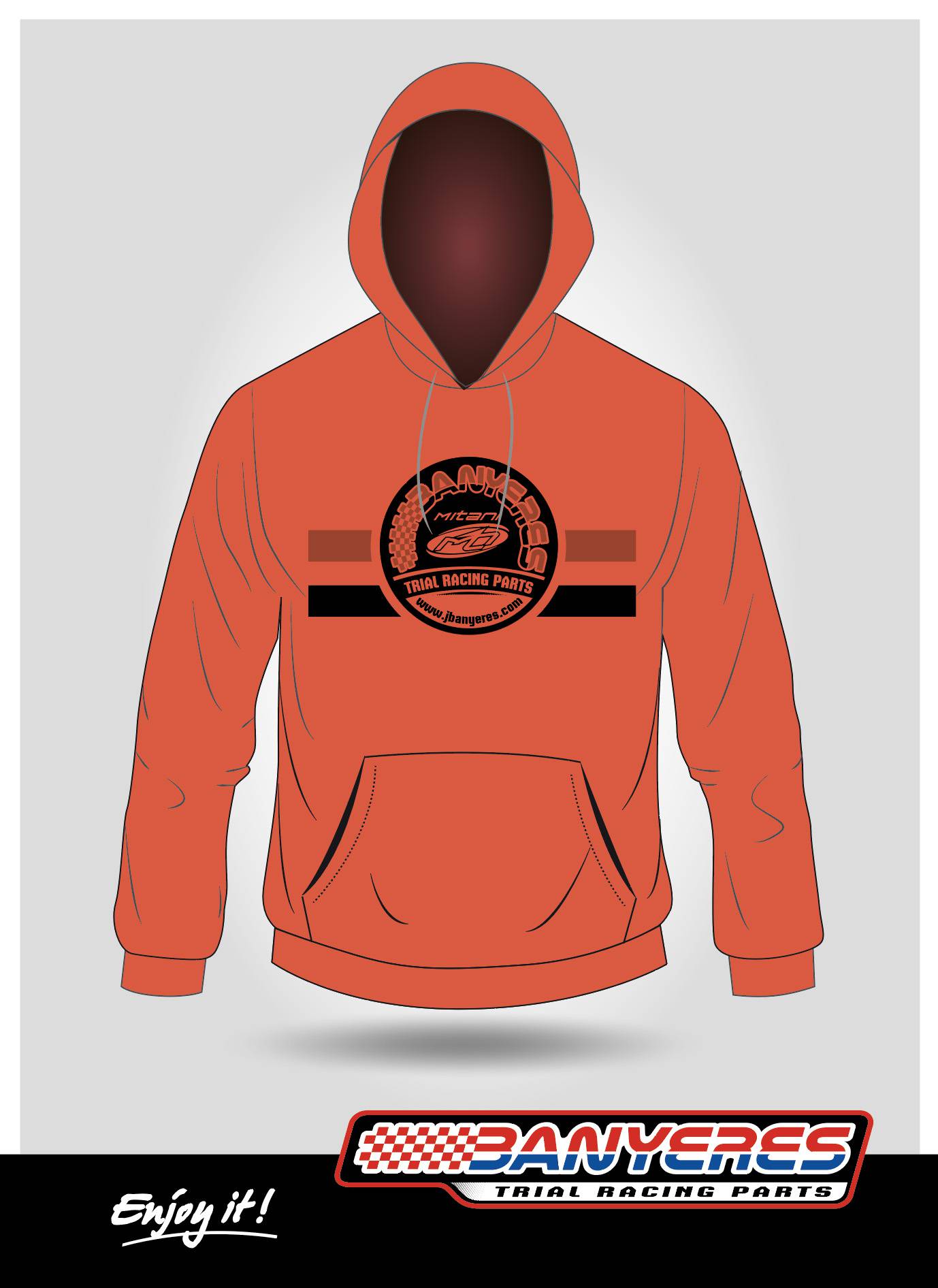 Dessuadora vermella JbanyeresParts talles: XS - S - M - L - XL - XXL - XXXL. - Imatge 3